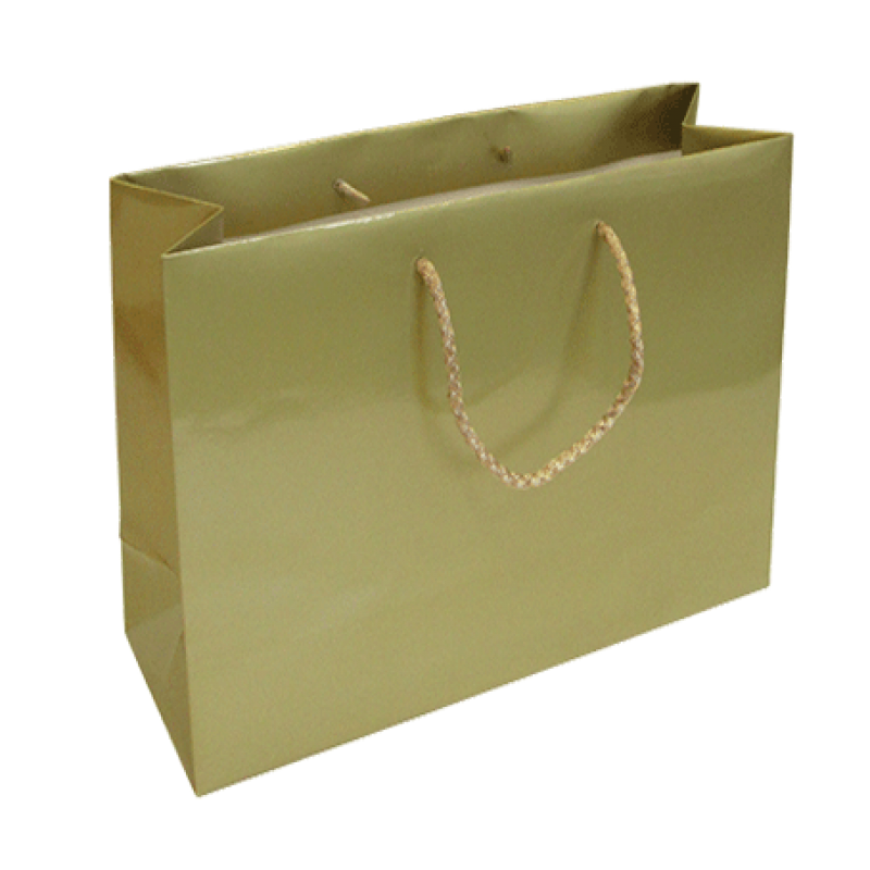 200g Coated Paper Bags - Gloss Laminated - Gold