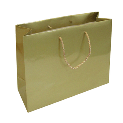 200g Coated Paper Bags - Gloss Laminated - Gold