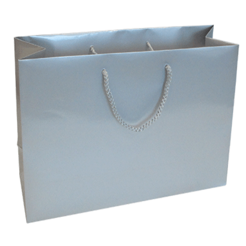 Bolsas de papel estucado de 200 g - Laminado brillante - Plata