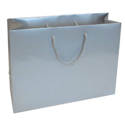 Bolsas de papel estucado de 200 g - Laminado brillante - Plata