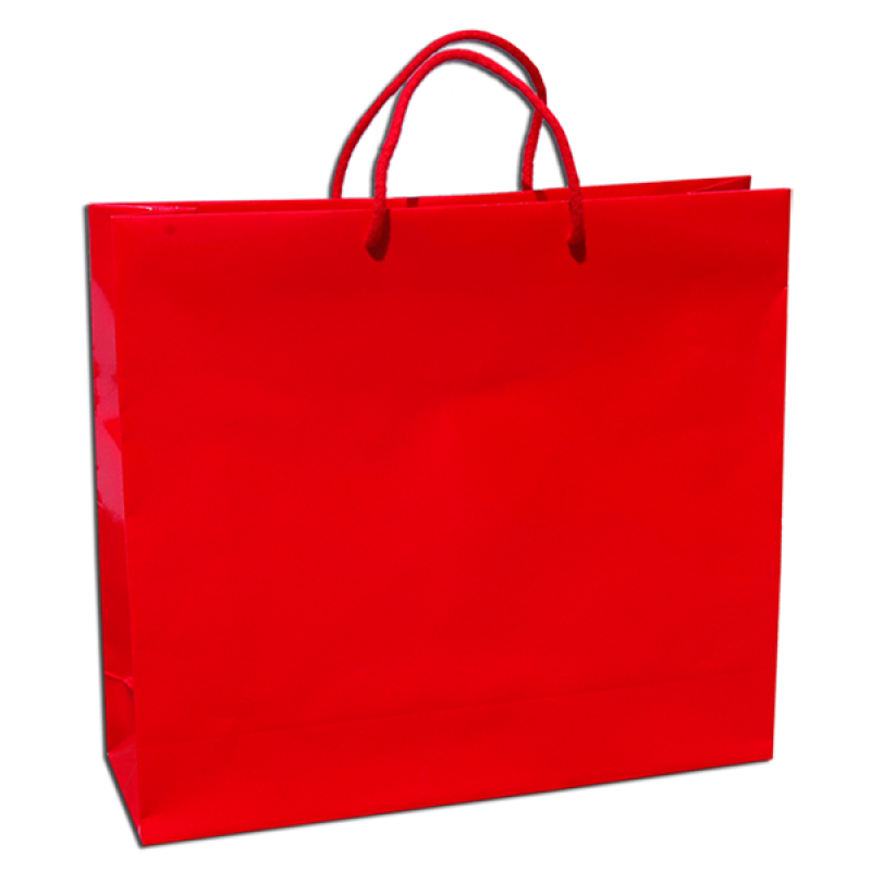 200gsm Coated Paper Bags - Gloss Laminated - Red