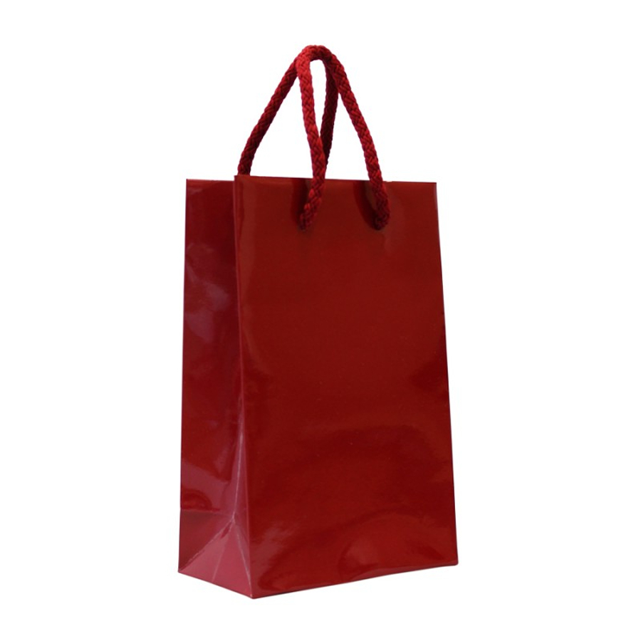 200g Coated Paper Bags - Gloss Laminated - Bordeaux