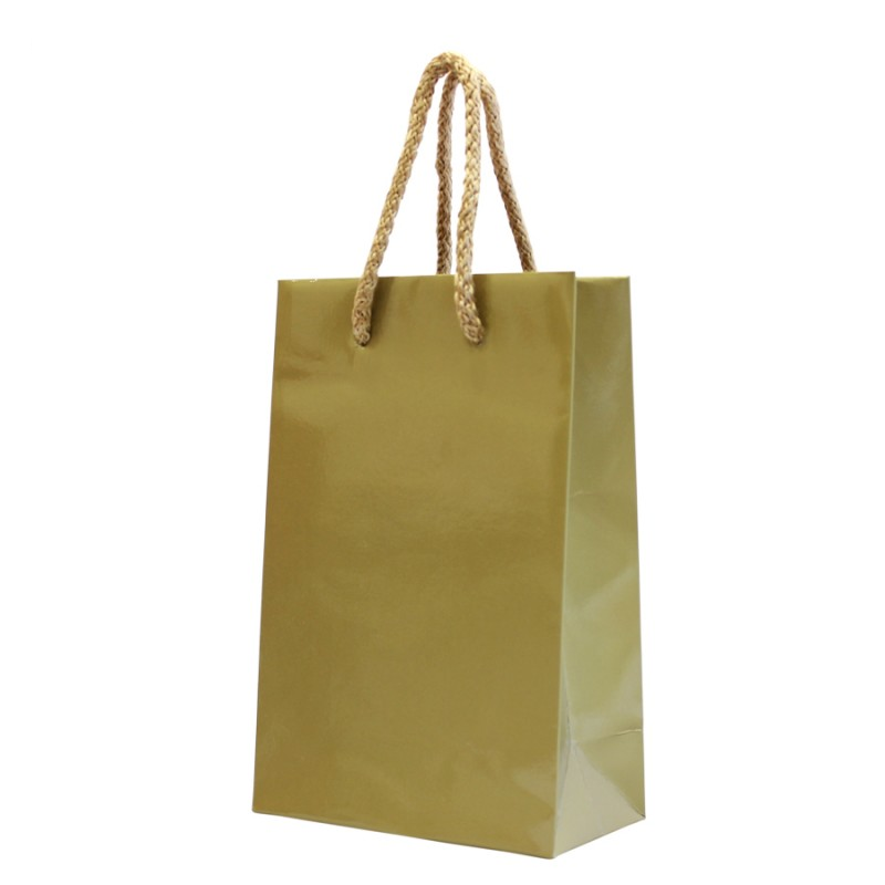 200g Coated Paper Bags - Gloss Laminated - Gold