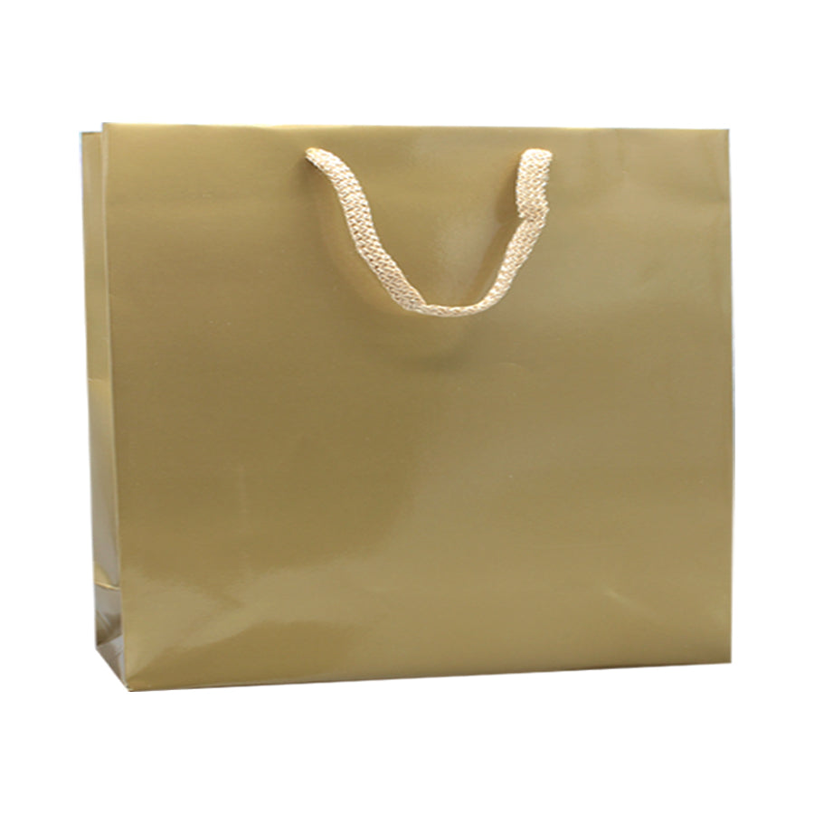 200g Coated Paper Bags - Gloss Laminated - Gold