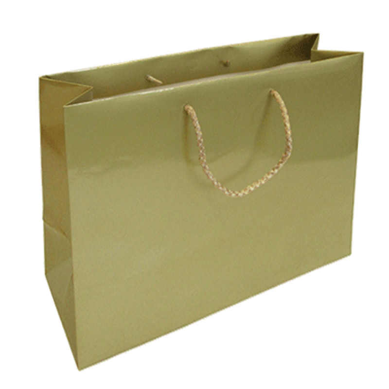 200g Coated Paper Bags - Gloss Laminated - Gold