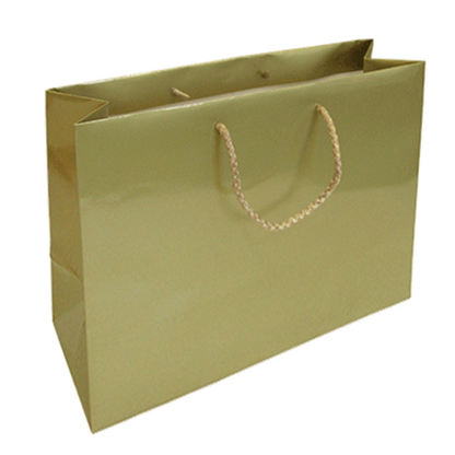 200g Coated Paper Bags - Gloss Laminated - Gold