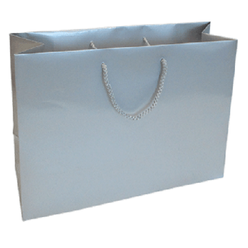 Bolsas de papel estucado de 200 g - Laminado brillante - Plata