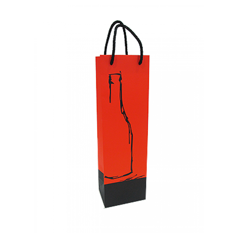Bolsas de Papel Couché 200g - Laminado Mate - Naranja y Negro