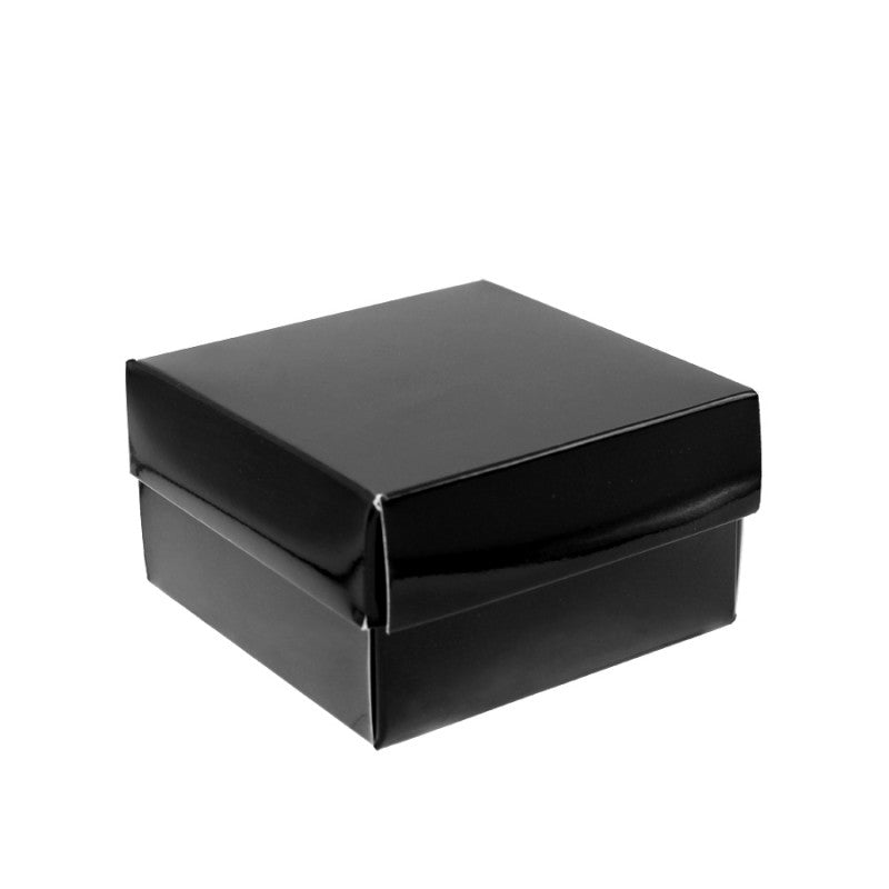 Caixas em Cartolina com Tampa e Fundo 300g - Preto - "Chromolux"