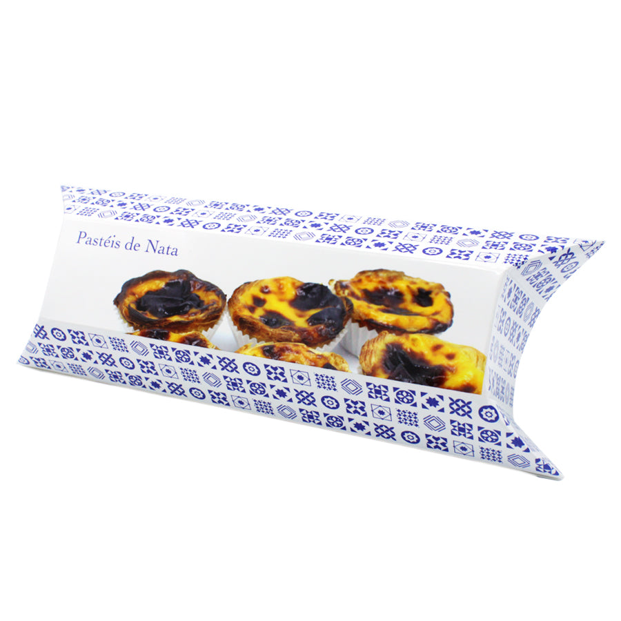 Caixas em Cartolina 250g para Pastéis de Nata - Plastificado Brilho - Multicor - "Genérica"