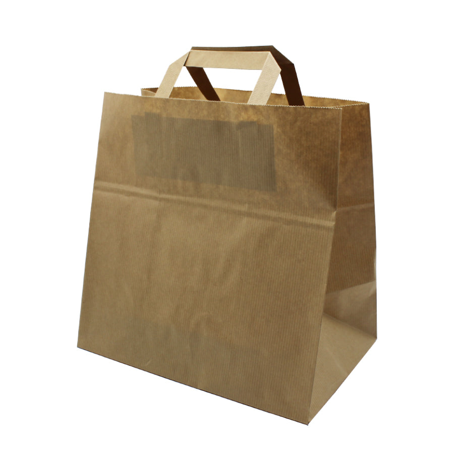 Sacos Take-Away Asa Plana Kraft Natural - Fundo Largo - Kraft