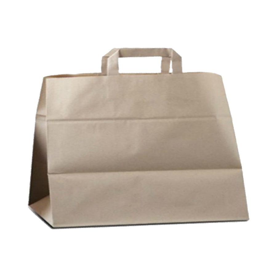 Sacos Take-Away Asa Plana Kraft Natural - Fundo Largo - Kraft