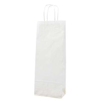 White Kraft Twisted Handle Bags for Bottles - White
