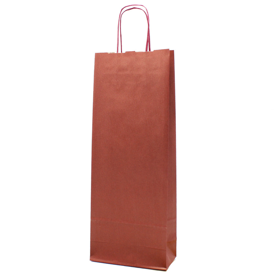 Sacos Asa Torcida Kraft Natural para Garrafa - Bordeaux