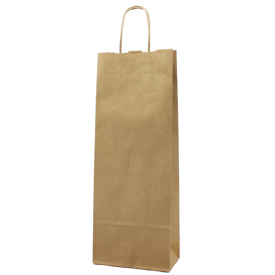 Twisted Handle Natural Kraft Bottle Bags - Kraft