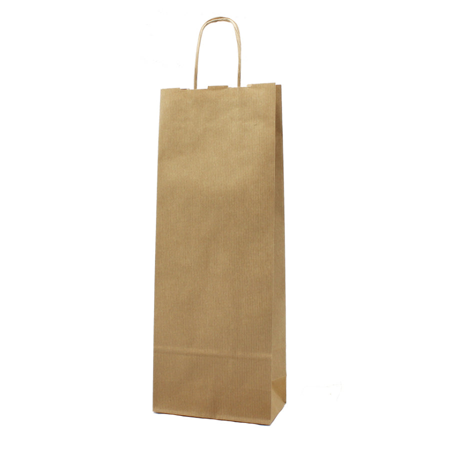 Twisted Handle Natural Kraft Bottle Bags - Kraft
