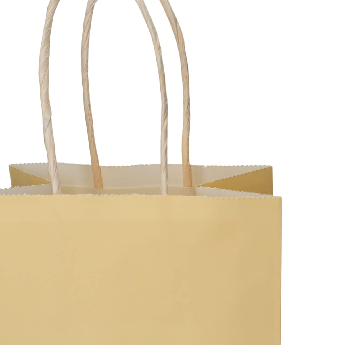 Sacos Asa Torcida Kraft Branco 90g - Amarelo Pastel