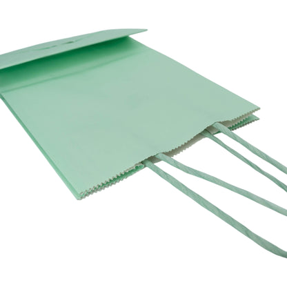 Sacos Asa Torcida Kraft Branco 90g - Verde Pastel