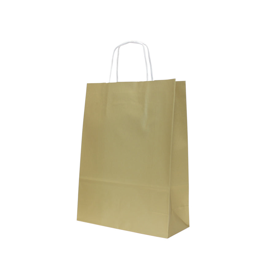 Twisted Handle Kraft White Bags 90g - Gold