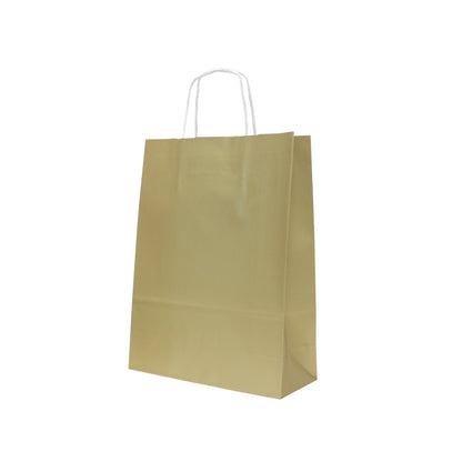 Twisted Handle Kraft White Bags 90g - Gold