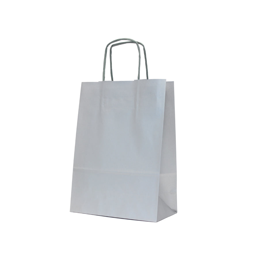 Twisted Handle Kraft White Bags 90g - Silver