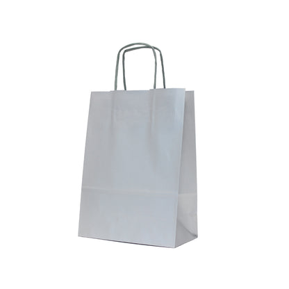 Twisted Handle Kraft White Bags 90g - Silver
