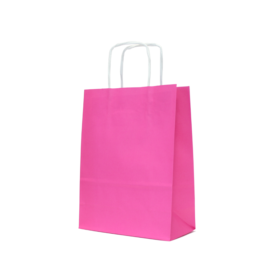 Sacos Asa Torcida Kraft Branco 90g - Rosa