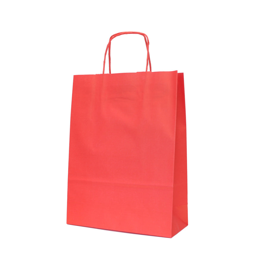 Sacos Asa Torcida Kraft Branco 90g - Vermelho