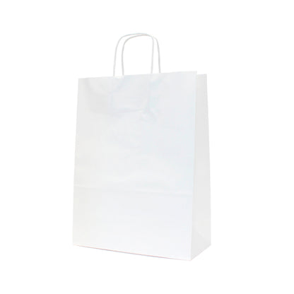 Twisted Handle Kraft White Bags 120gsm - White
