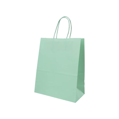 Sacos Asa Torcida Kraft Branco 90g - Verde Pastel