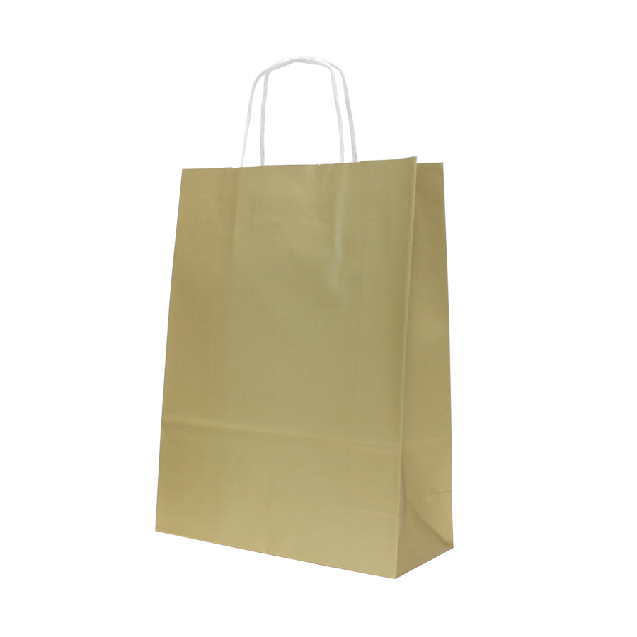 Twisted Handle Kraft White Bags 90g - Gold