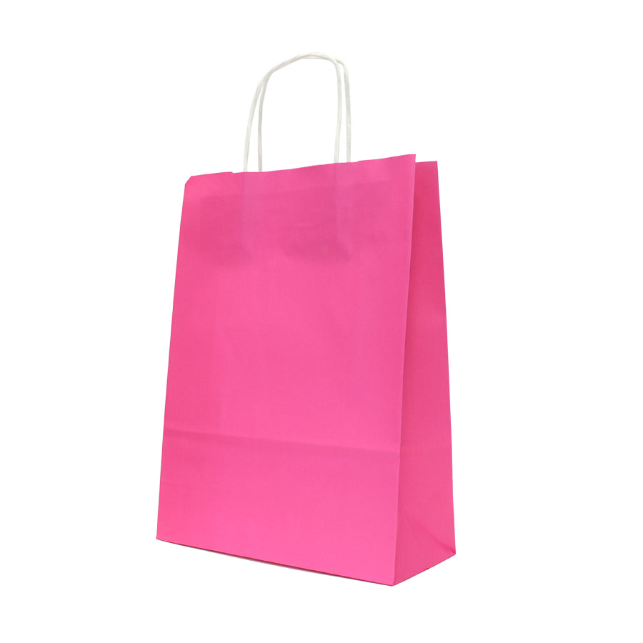 White Kraft Twisted Handle Bags 90g - Pink