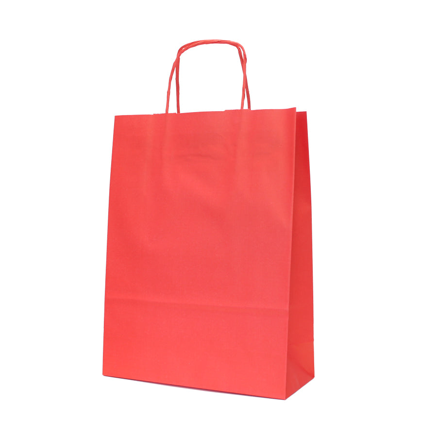 Sacos Asa Torcida Kraft Branco 90g - Vermelho