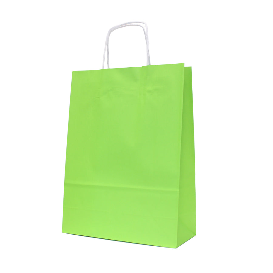 Bolsas de Asa Retorcida Kraft Blanco 90g - Verde Lechuga