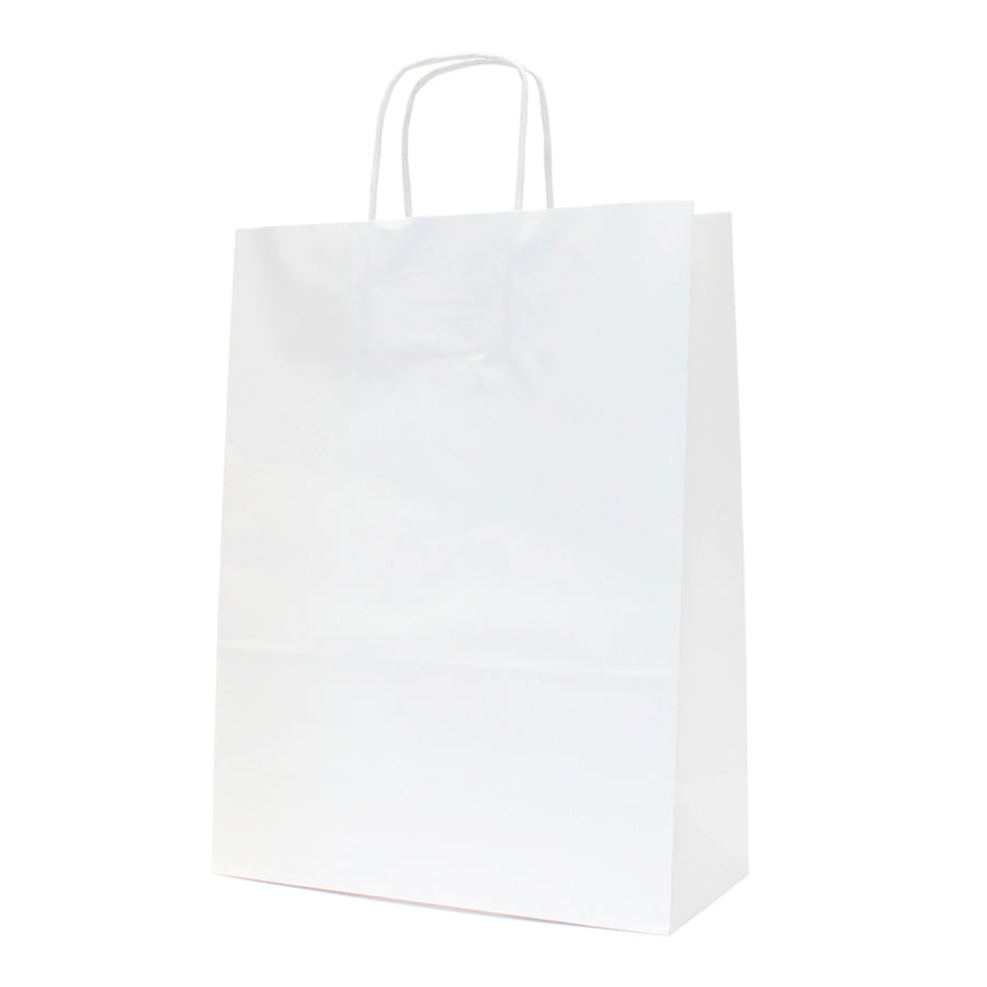 Twisted Handle Kraft White Bags 120gsm - White