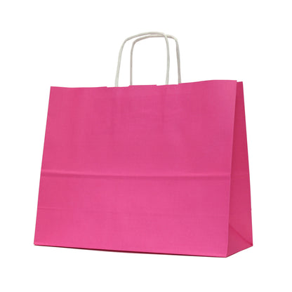 White Kraft Twisted Handle Bags 90g - Pink