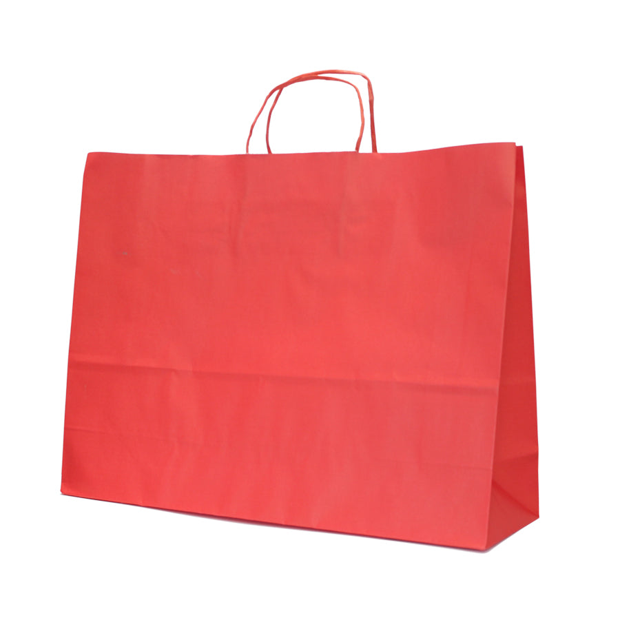 Twisted Handle Kraft White Bags 90g - Red