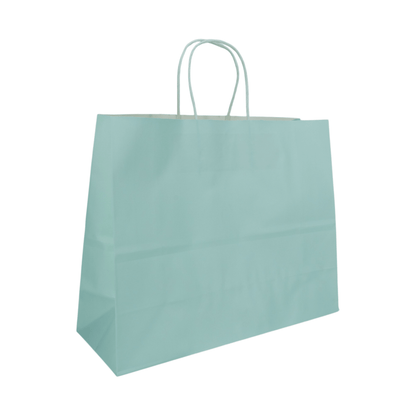 Sacos Asa Torcida Kraft Branco 90g - Azul Pastel