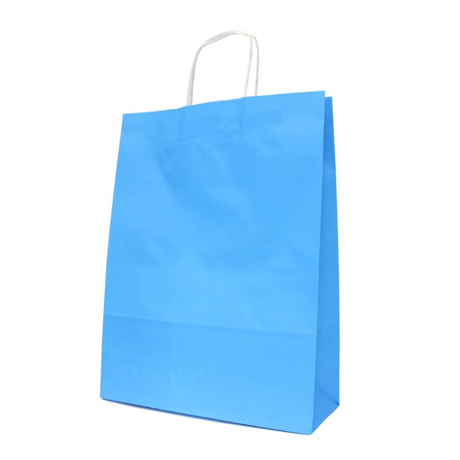 Sacos Asa Torcida Kraft Branco 90g - Azul Claro