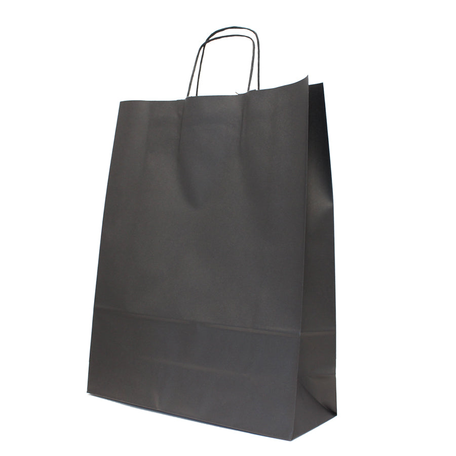 Bolsas de Asa Retorcida Kraft Blanco 90g - Negro