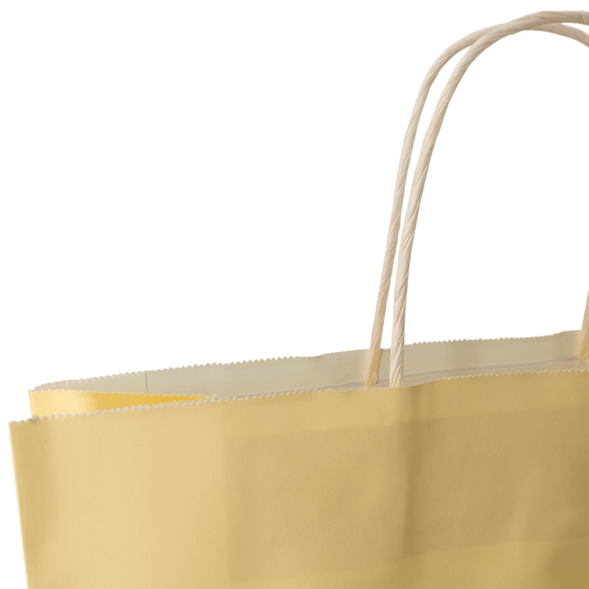 Sacos Asa Torcida Kraft Branco 90g - Amarelo Pastel