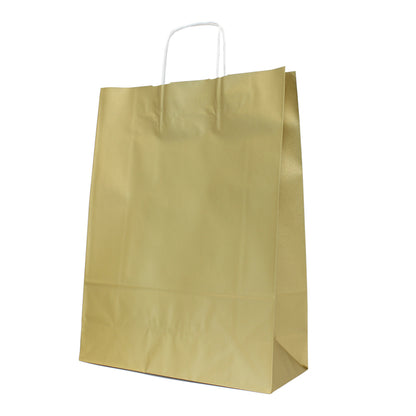Twisted Handle Kraft White Bags 90g - Gold