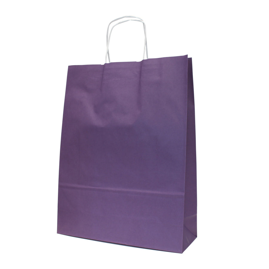 Bolsas Asa Retorcida Kraft Blanco 90g - Morado