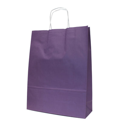 Bolsas Asa Retorcida Kraft Blanco 90g - Morado