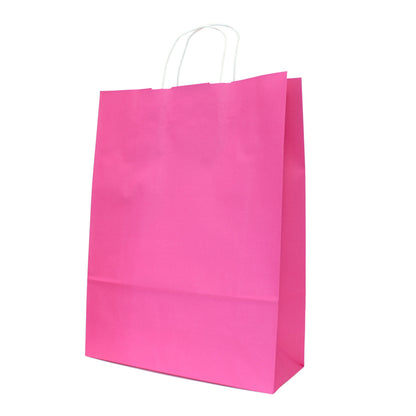 White Kraft Twisted Handle Bags 90g - Pink