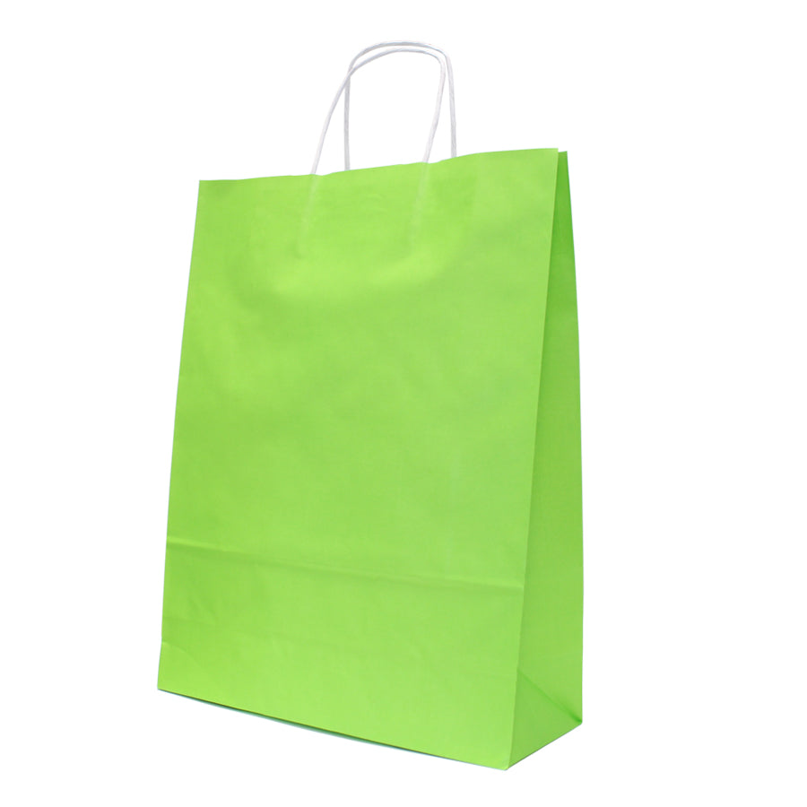 Bolsas de Asa Retorcida Kraft Blanco 90g - Verde Lechuga