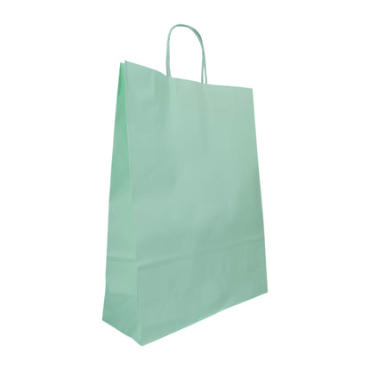 Sacos Asa Torcida Kraft Branco 90g - Verde Pastel
