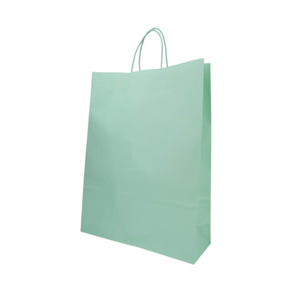 Sacos Asa Torcida Kraft Branco 90g - Verde Pastel