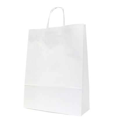 Twisted Handle Kraft White Bags 120gsm - White