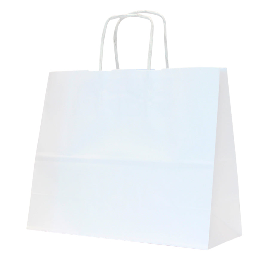 Twisted Handle Kraft White Bags 120gsm - White